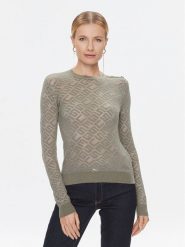 Guess Sweter W4RR28 Z3C90 Zielony Regular Fit. Zielone swetry damskie Guess, l, z aplikacjami, z syntetyku, bez kołnierzyka, bez ramiączek, bez kaptura. Za 299.99 zł.