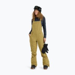 Spodnie snowboardowe damskie ROXY Rideout Bib. Brązowe spodnie materiałowe damskie Roxy, m, bez wzorów, z materiału, narciarskie, primaloft. Za 1,137.95 zł.