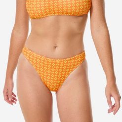 Dół kostiumu kąpielowego damski Decathlon Nina Keyshot. Brązowe bikini damskie Decathlon, bez wzorów. Za 39.99 zł.