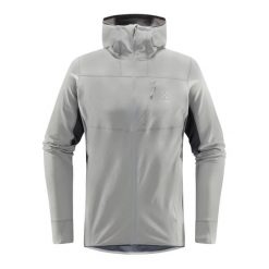Bluza trekkingowa męska Haglöfs L.I.M Mid Comp Hood. Szare bluzy męskie Haglöfs, l, bez wzorów, bez kaptura, trekkingowe. Za 539.99 zł.
