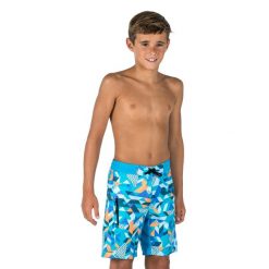 Spodenki surfingowe dla dzieci Olaian 550 Softgeo. Szorty dla chłopców OLAIAN, bez wzorów, z tkaniny, sportowe. W wyprzedaży za 39.99 zł.