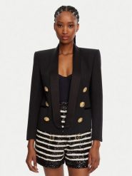 Balmain Marynarka DF1SI530ME54 Czarny Regular Fit. Czarne żakiety damskie Balmain, bez wzorów, z wełny. Za 8,999.00 zł.