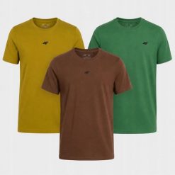 ZESTAW KOSZULEK MĘSKICH 4F T-SHIRT KOMPLET 3PAK. T-shirty męskie 4f, m, bez wzorów, z bawełny, sportowe, bez kołnierzyka. Za 181.98 zł.