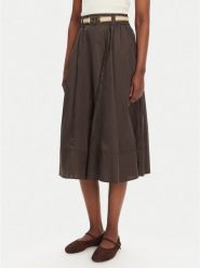 TWINSET Spódnica trapezowa 251TT202J Brązowy Regular Fit. Brązowe spódnice damskie Twinset, bez wzorów, z bawełny, trapezowe. Za 819.99 zł.