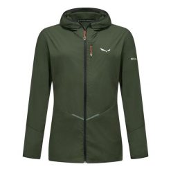 Damska kurtka wodoodporna Salewa Pedroc Wind HD Light. Zielone kurtki damskie Salewa, xl, bez wzorów, z materiału, trekkingowe. Za 530.05 zł.