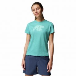 Koszulka techniczna damska Columbia Ruby Springs Graphic Fit Short Sleeve. Niebieskie t-shirty damskie Columbia, m, bez wzorów, bez kołnierzyka. Za 95.99 zł.