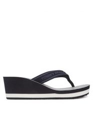 Tommy Hilfiger Japonki Th Stripes Wedge Beach Sandal FW0FW08521 Niebieski. Niebieskie klapki damskie Tommy Hilfiger, bez wzorów, z materiału, bez obcasa. Za 139.99 zł.