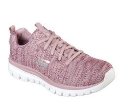 Buty do chodzenia damskie Skechers Twisted Fortune. Brązowe obuwie sportowe damskie Skechers, bez wzorów, z materiału, trekkingowe. Za 282.00 zł.