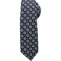 Modny i Elegancki Krawat Alties - Granat w Duże Grochy. Niebieskie krawaty i muchy Alties, bez wzorów, z tkaniny, eleganckie. Za 49.00 zł.