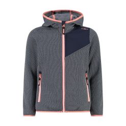 Dziecięca polarowa bluza z kapturem w wzór jacquardowy CMP. Niebieskie bluzy dla dziewczynek CMP, bez wzorów, z polaru, bez ramiączek, z kapturem. Za 251.00 zł.