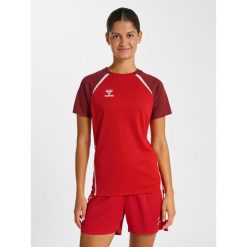 Damski jersey Hummel Lead 2.0. Brązowe t-shirty damskie Hummel, bez wzorów, z jersey, sportowe, bez kołnierzyka. Za 181.50 zł.