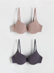 Biustonosz push up 2 pack - brązowy. Brązowe biustonosze Reserved, bez wzorów. W wyprzedaży za 35.99 zł.