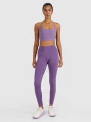 4F Legginsy treningowe szybkoschnące damskie - fioletowe M. Czerwone legginsy damskie 4f, m, bez wzorów, z dzianiny, z podwyższonym stanem, na fitness i siłownię. Za 119.99 zł.