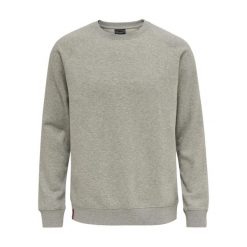 Bluza Hummel Red Classic. Szare bluzy sportowe męskie Hummel, bez wzorów, z bawełny, bez kaptura, na fitness i siłownię. Za 191.00 zł.