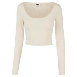 Damska koszulka crop top z długim rękawem Urban Classics Organic. Białe t-shirty damskie Urban Classics, bez wzorów, bez kołnierzyka. Za 160.50 zł.