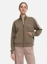 Guess Bluza V6YQ17 K4313 Khaki Regular Fit. Brązowe bluzy damskie Guess, s, z aplikacjami, z syntetyku, bez kaptura. Za 394.99 zł.