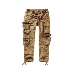 Spodnie cargo o wąskim kroju Brandit Pure. Brązowe eleganckie spodnie męskie Brandit, l, bez wzorów, z materiału, długie. Za 306.55 zł.