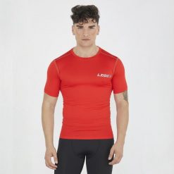 Mężczyzna Bieganie Koszulka z Długim Rękawem Body 2 Czerwona. Czerwone koszulki sportowe męskie Legea, l, bez wzorów, z elastanu, bez kołnierzyka, bez ramiączek, do biegania. Za 64.00 zł.