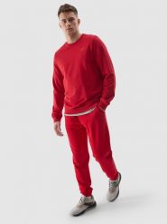 4F Spodnie dresowe joggery męskie - czerwone 3XL. Czerwone spodnie sportowe męskie 4f, l, bez wzorów, z bawełny. W wyprzedaży za 79.99 zł.