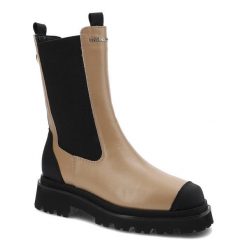 Botki damskie Chebello, ze skóry naturalnej elastyczne wstawki po bokach uchwyty ułatwiające zakładanie podeszwa z wyraźnym bieżnikiem , beżowe, 2799. Brązowe kozaki damskie CheBello, ze skóry, bez obcasa. Za 349.00 zł.