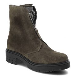 Zielone Botki Armodo Damskie Modne Obuwie. Zielone botki damskie Armodo, na wiosnę, z nubiku, biznesowe, bez obcasa, bez zapięcia. Za 459.00 zł.