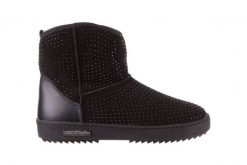 Śniegowce Bayla-161 7063 Czarne, Skóra naturalna zamszowa - 36. Czarne śniegowce i trapery damskie Bayla, z materiału. W wyprzedaży za 134.10 zł.