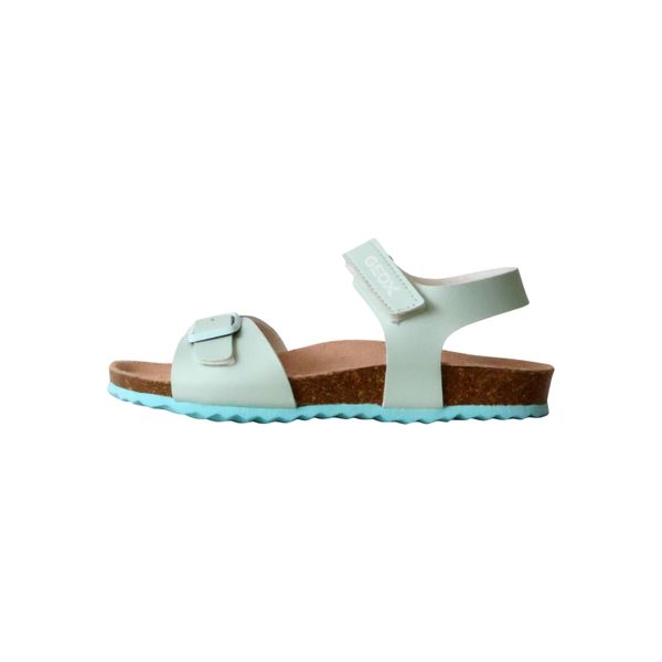 Sandały GEOX J ADRIEL GIRL Niebieski. Niebieskie sandały damskie Geox, bez wzorów, z syntetyku, bez obcasa, bez zapięcia. Za 179.99 zł.