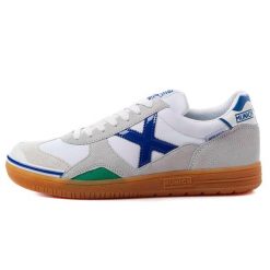 Buty do piłki nożnej dla dorosłych Munich Gresca. Niebieskie buty sportowe męskie munich, bez zapięcia, do piłki nożnej. Za 362.10 zł.