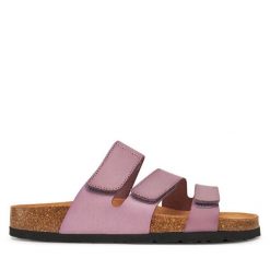 Klapki Dr. Brinkmann. Fioletowe klapki damskie Dr. Brinkmann, bez wzorów, bez obcasa. Za 239.99 zł.