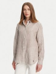 Weekend Max Mara Koszula Josef 2515111052 Beżowy Regular Fit. Brązowe bluzki damskie Weekend Max Mara, bez wzorów, ze lnu, bez kołnierzyka, bez ramiączek. Za 599.99 zł.