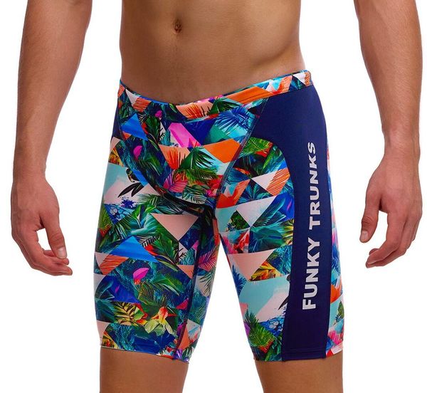 Spodenki FUNKY TRUNKS Palm Prism - jammery chłopięce. Kąpielówki dla chłopców FUNKY TRUNKS, bez wzorów, z materiału, młodzieżowe. Za 199.00 zł.