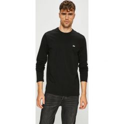 Lacoste - Longsleeve. Czarne bluzki z długim rękawem męskie Lacoste, z bawełny, z okrągłym kołnierzem. W wyprzedaży za 199.90 zł.