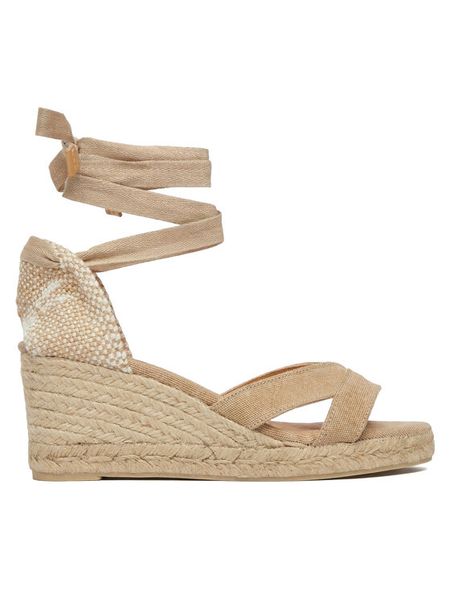 Castañer Espadryle Cecilia C/6/292 25632 Beżowy. Brązowe sandały damskie Castañer, bez wzorów, bez obcasa, bez zapięcia. Za 619.99 zł.