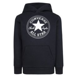 Bluza z kapturem Unisex Converse Ctp. Czarne bluzy męskie Converse, bez wzorów, z bawełny, z kapturem. Za 192.50 zł.