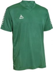 Koszulka piłkarska poliestrowa męska Select PISA zielona. Zielone koszulki sportowe męskie Select, m, bez wzorów, z materiału, bez kołnierzyka, bez ramiączek, do piłki nożnej. Za 101.73 zł.