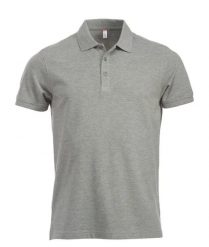 Clique Classic Lincoln S/S męska koszulka polo szary melanż, nowoczesny krój. Szare koszulki polo męskie CLIQUE, m, bez wzorów, z bawełny, klasyczne, bez ramiączek. Za 121.45 zł.