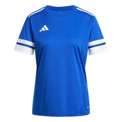 Adidas Sport Squa25 Jsy W Koszulka Damskie. Niebieskie koszulki sportowe damskie Adidas, s, bez wzorów, bez kołnierzyka, bez ramiączek, do piłki nożnej. Za 68.00 zł.