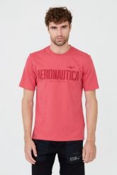 AERONAUTICA MILITARE Różowy bawełniany męski t-shirt, Rozmiar XXL. Czerwone t-shirty męskie Aeronautica Militare, m, bez wzorów, z bawełny, bez kołnierzyka. W wyprzedaży za 259.99 zł.