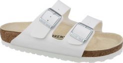 Birkenstock Klapki damskie Arizona Birko-Flor białe r. 44 (51731). Białe klapki damskie Birkenstock, bez wzorów, bez obcasa. Za 304.45 zł.