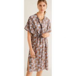 Mango - Sukienka Cachi. Brązowe sukienki damskie Mango, l, bez wzorów, z materiału, casualowe, bez kołnierzyka, bez ramiączek. W wyprzedaży za 99.90 zł.