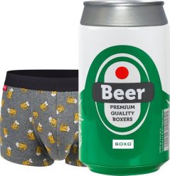 Soxo Męskie Bokserki piwo w puszce idealny zabawny prezent dla Niego L. Bokserki męskie Soxo, l, bez wzorów. Za 53.99 zł.