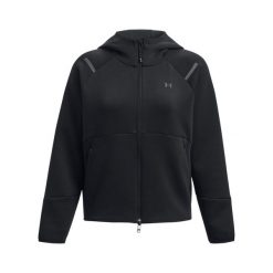 Damska bluza dresowa zapinana na zamek Under Armour Unstoppable Fleece. Czarne bluzy sportowe damskie Under Armour, bez wzorów, z dresówki, bez kaptura, do biegania. Za 474.00 zł.
