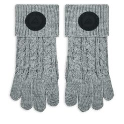 Rękawiczki Damskie Guess. Szare rękawiczki damskie Guess, z aplikacjami, z dzianiny. Za 129.99 zł.
