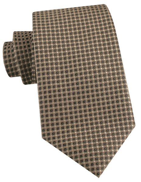 Męski Krawat - Beżowy w Drobny Wzór - Alties. Brązowe krawaty i muchy Alties, bez wzorów, z tkaniny, eleganckie. Za 55.00 zł.