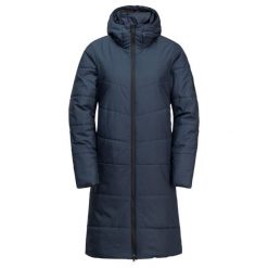 Płaszcz damski Jack Wolfskin Deutzer. Niebieskie płaszcze damskie Jack Wolfskin, na zimę, s, bez wzorów, z materiału, wizytowe, długie, z kapturem. Za 942.25 zł.