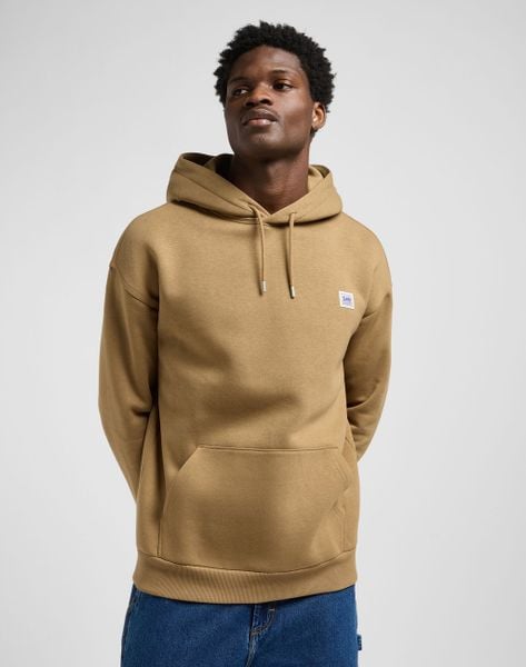 MESKA BLUZA LEE WW HOODIE DARK KHAKI 112372355. Brązowe bluzy męskie Lee, s, bez wzorów, bez kaptura. Za 189.99 zł.