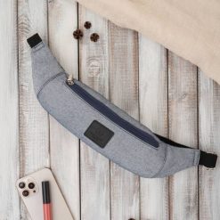 Nerka męska saszetka na pas jeansowa szara Paolo Peruzzi T-117-GRE. Szare saszetki męskie z bawełny, sportowe. Za 49.99 zł.