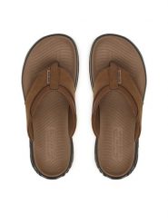 Skechers Japonki Street retro Jogger Sd 211359/BRN Brązowy. Brązowe klapki męskie Skechers, ze skóry, retro. Za 229.99 zł.