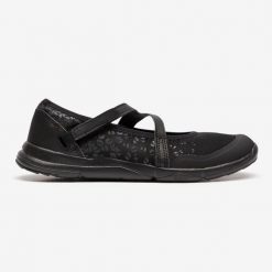 Buty do chodzenia damskie Newfeel PW 160 Br'easy. Czarne obuwie sportowe damskie Decathlon, bez wzorów, z materiału, trekkingowe. Za 119.99 zł.