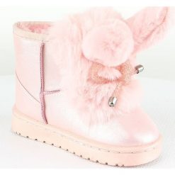 Botki w kolorze jasnoróżowym. Botki dziewczęce marki Rock & Joy. W wyprzedaży za 77.95 zł.